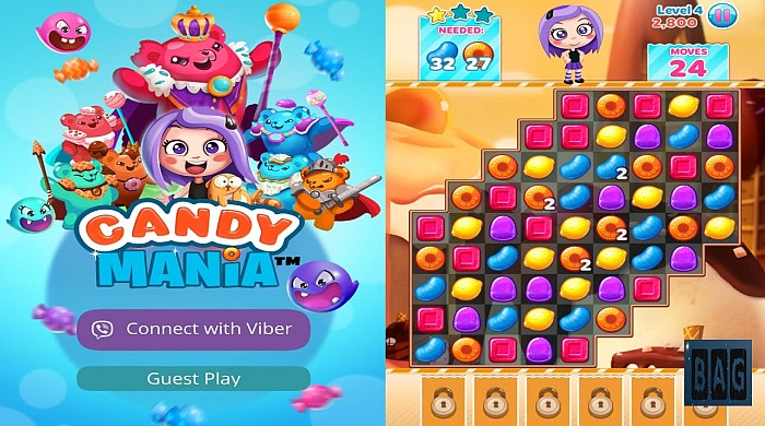 Viber Games: Viber Candy Mania and Viber Pop